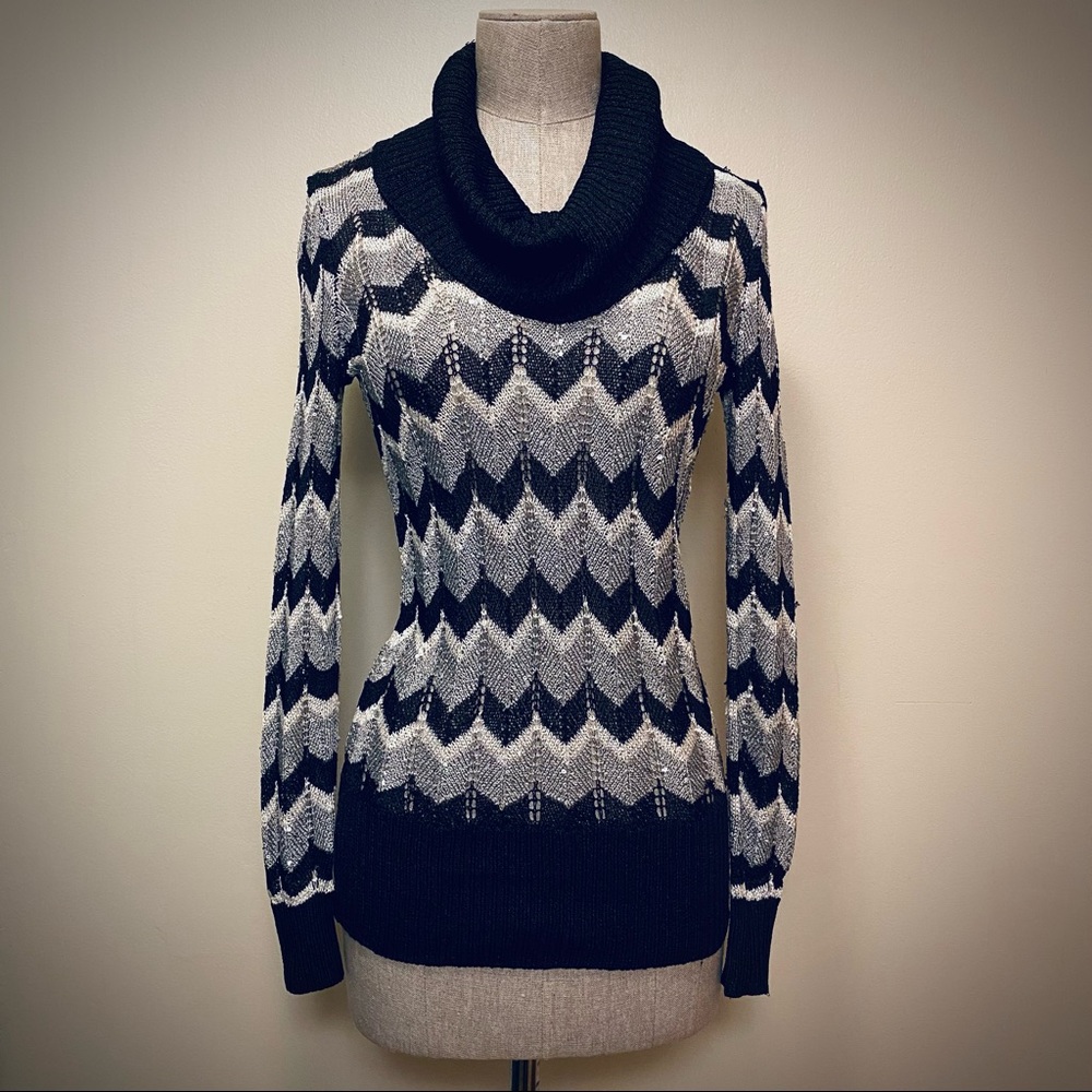 INC Cowl Neck Pointelle Tunic Sweater